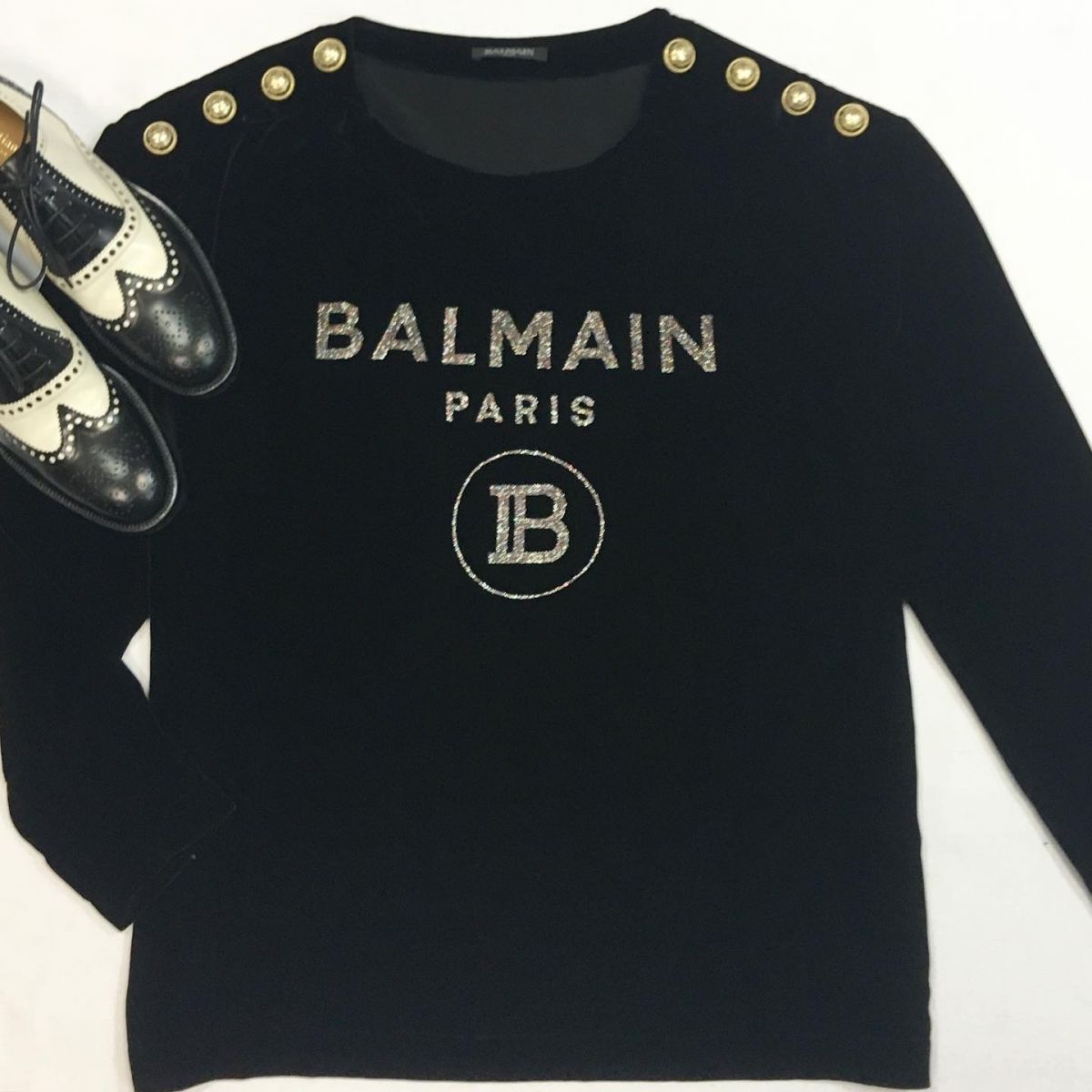 Кофта/бархат/BALMAIN  размер М цена 12 308 руб Ботинки Christian Dior  размер 38.5 цена 38 463 руб