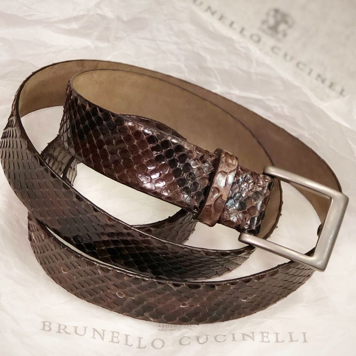 Ремень / питон / Brunello Cucinelli  цена 7 693 руб