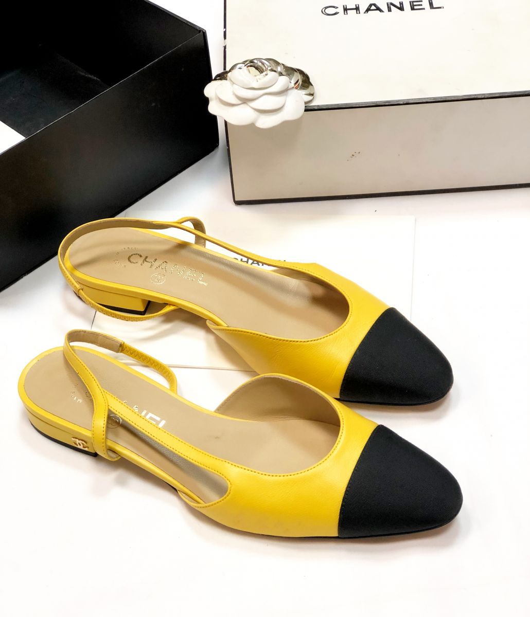 Yellow chanel store shoes