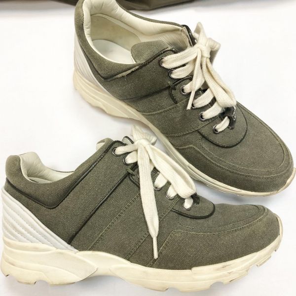 chanel sneakers olive green