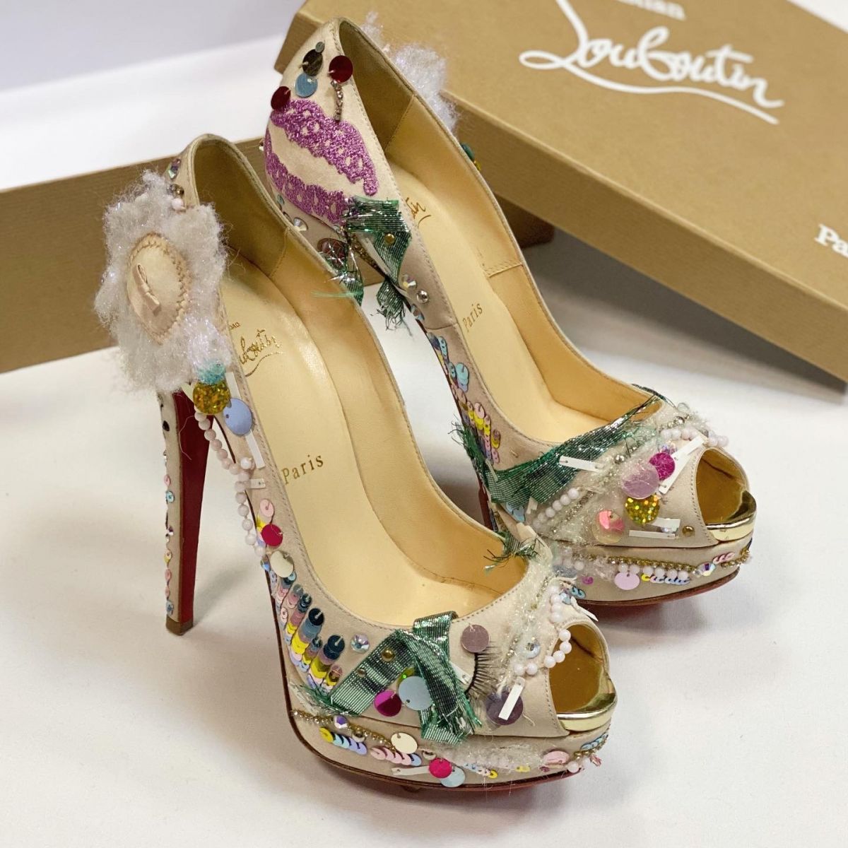 Туфли/камни/ пайетки/ Louboutin размер 39.5 цена 23 078 руб 