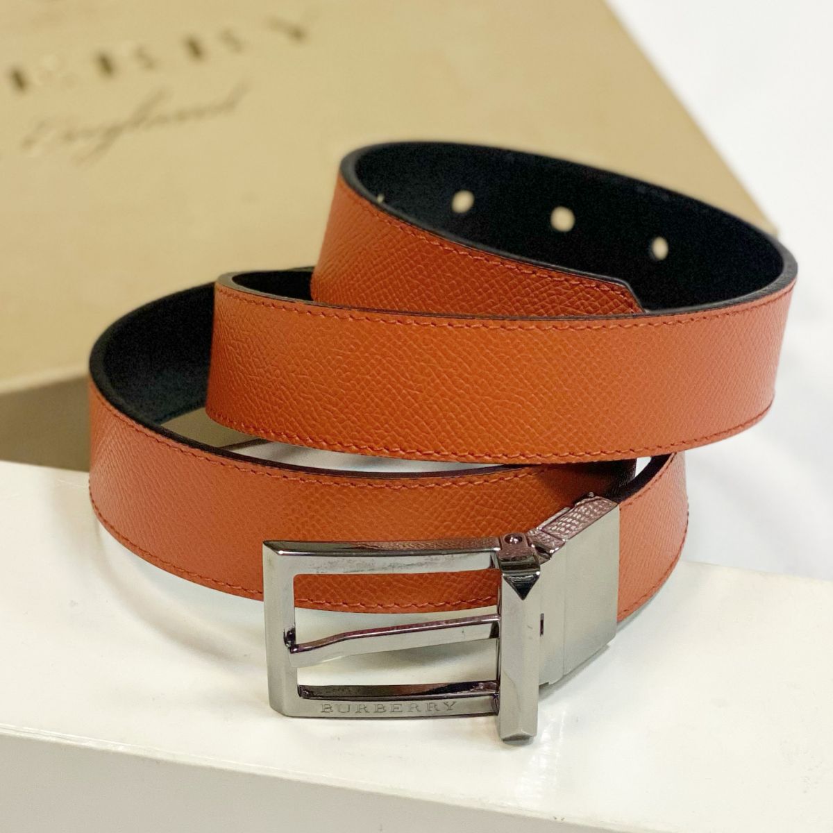 Burberry belt mens deals orange