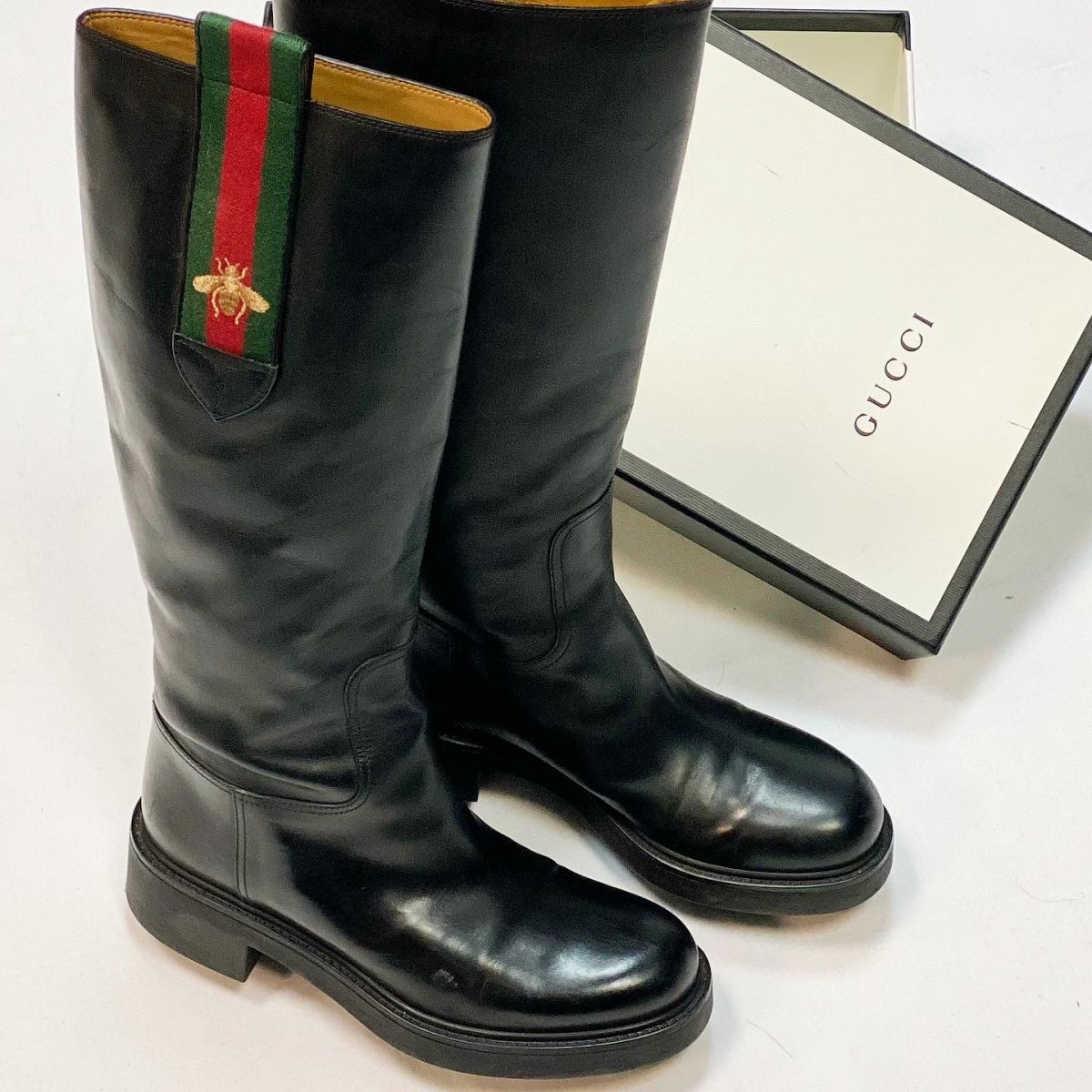 Кожаные cапоги Gucci