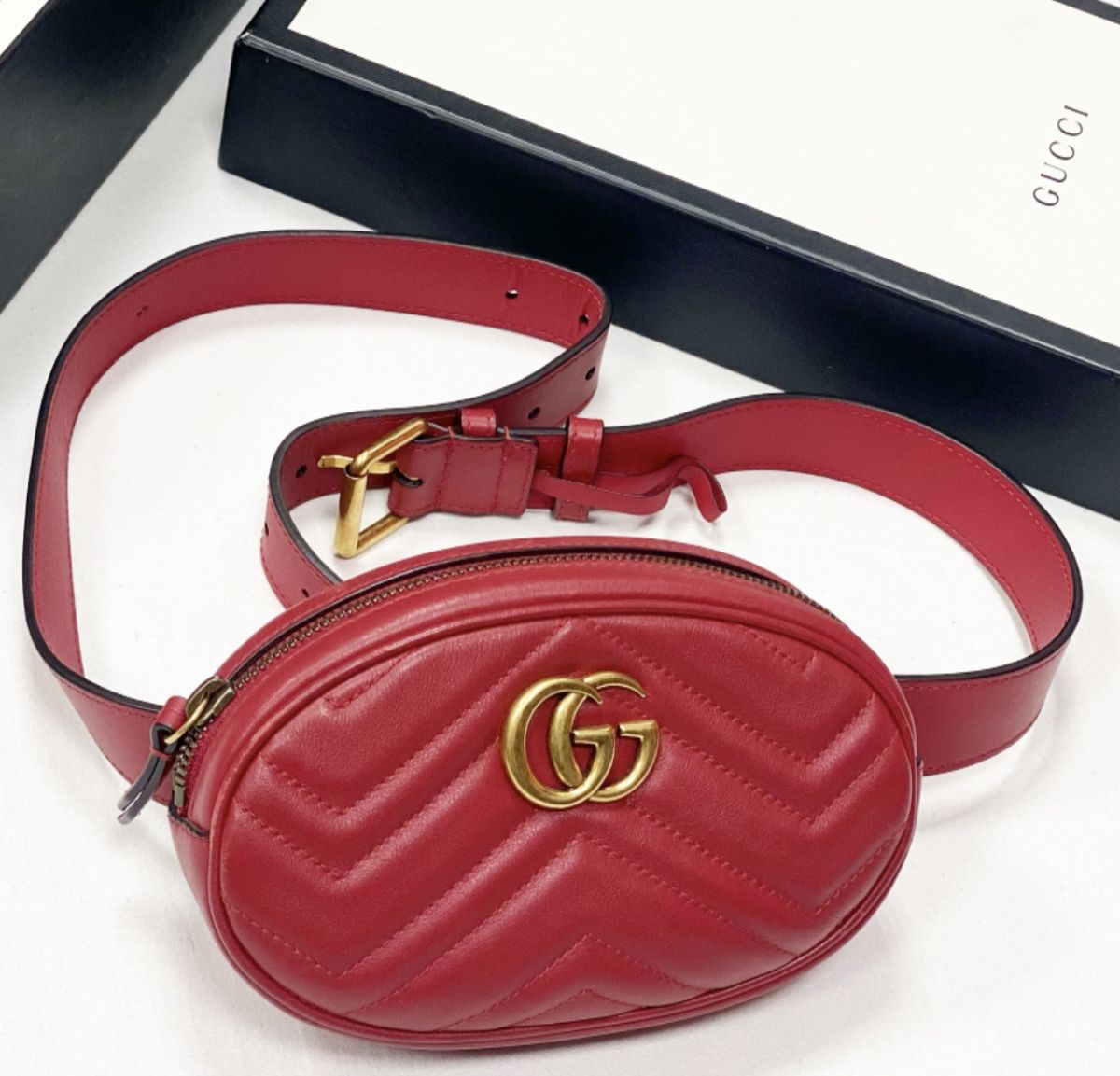 Сумка на пояс Gucci размер 18/11 цена 23 078 руб 