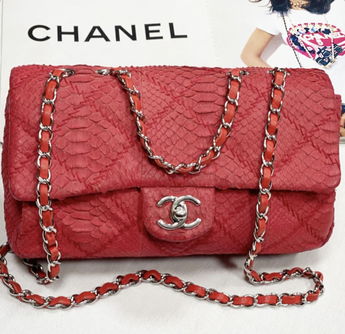 Сумка / питон / Chanel размер 25/15 цена 384 625 руб