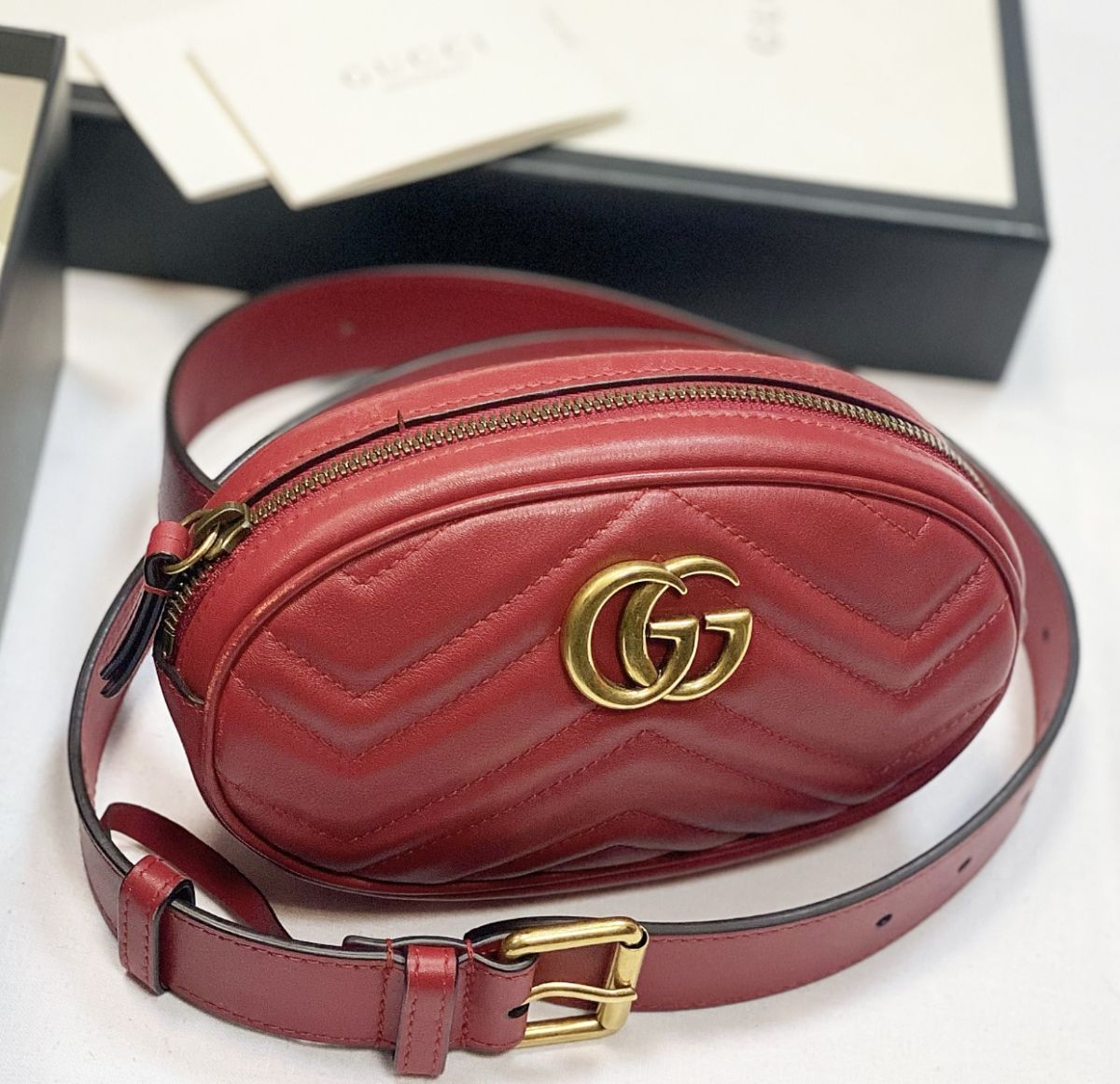 Сумка на пояс Gucci размер 18/12 цена 23 078 руб 